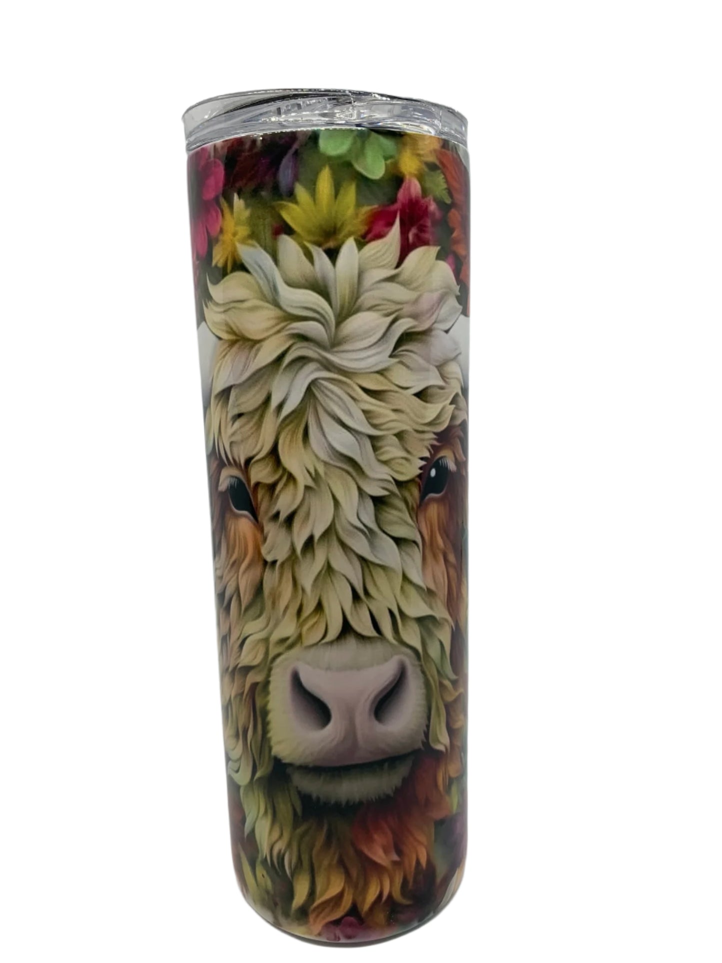 Highland Cow in Flowers (20 oz)