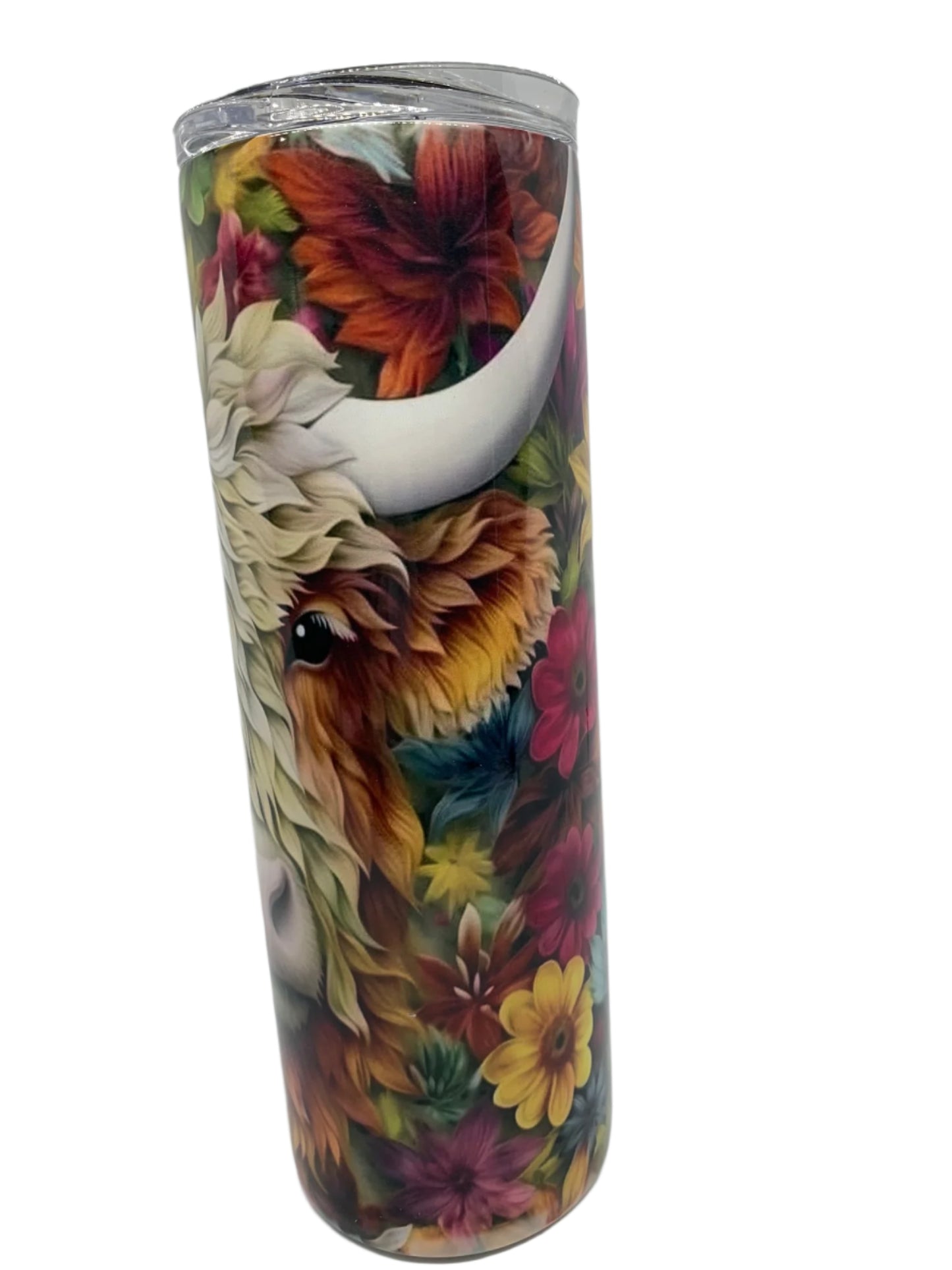 Highland Cow in Flowers (20 oz)